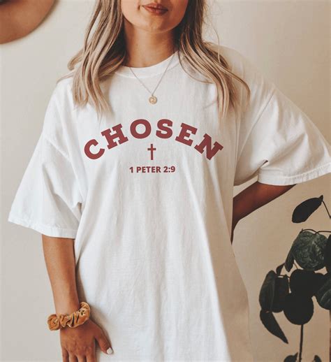 Chosen 1 Peter 2:9 Chosen Shirt Womens Christian Shirt Mens Christian ...