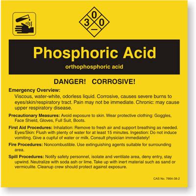 Phosphoric Acid ANSI Chemical Label , SKU: LB-1584-106