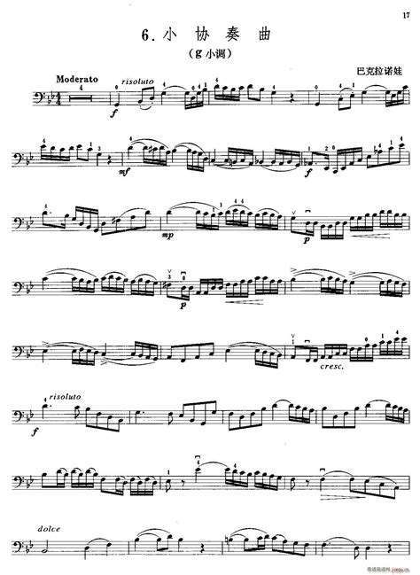 g小调小协奏曲（大提琴） 歌谱简谱网