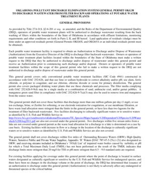 Fillable Online deq state ok OKLAHOMA POLLUTANT DISCHARGE ELIMINATION ...