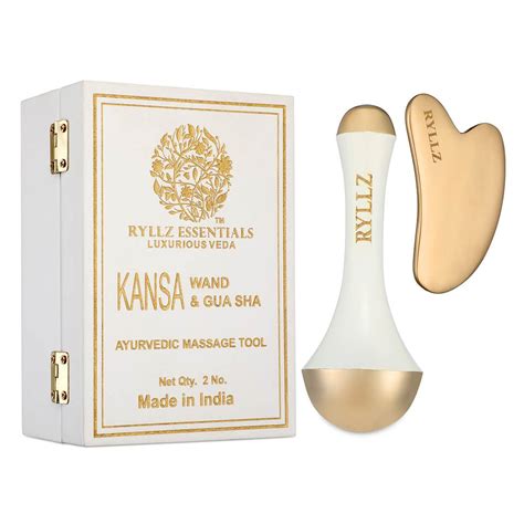 Buy Kansa Wand & Kansa Gua Sha Face Massage Tools Set – Ryllz Essentials