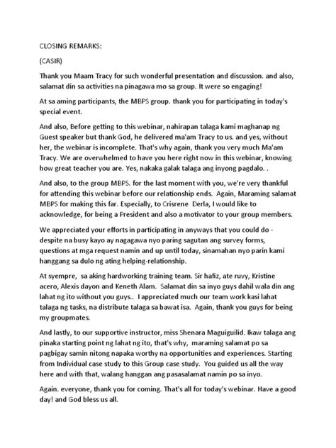 Image result for Toastmaster Closing Remarks Script