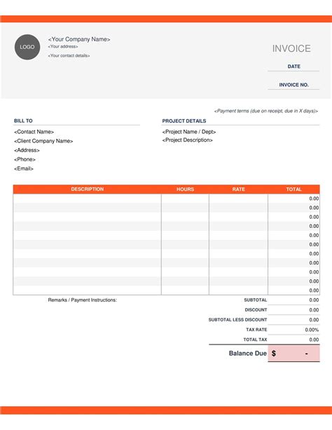 Basic Freelance Invoice Example 的图像结果
