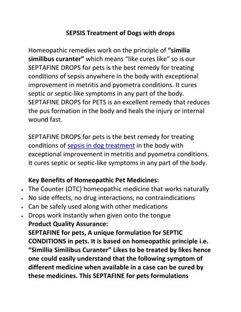 PPT - SEPSIS Treatment of Dogs with drops PowerPoint Presentation, free ...