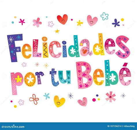 Felicidades Por Tu Bebe - Congratulations on Your Baby in Spanish Stock ...