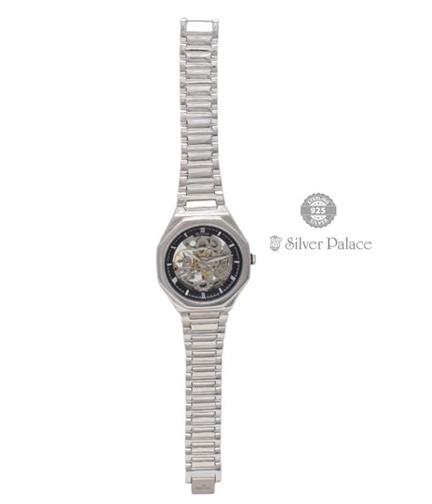 Sterlings Silver Round Dial Vintage Style Watch For Men - Silver Palace