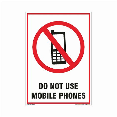 buysafetyposters.com - Do Not Use Mobile Phones Sign in English - Vinyl ...