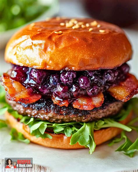 Blueberry Blue Cheese Bacon Burger