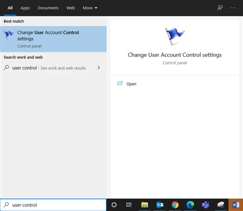 Using Account Control Setting 的图像结果