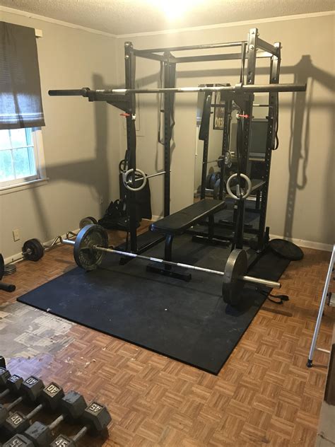 Gym upgrade. Freshly painted room and new rack really ties it all ...