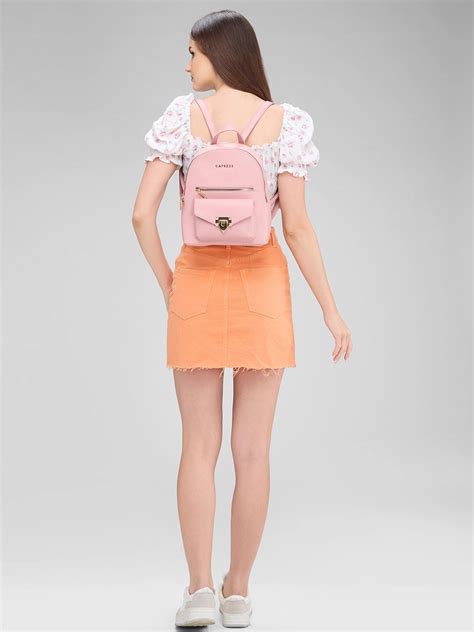 Buy Caprese Rabina Medium Pink Backpack @ Rs.3999 | Caprese Bags