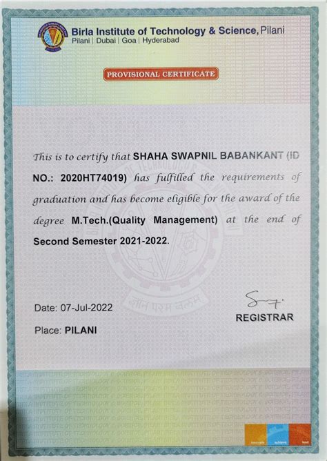 Completed M.Tech in Quality Management from BITS-Pilani through Work ...
