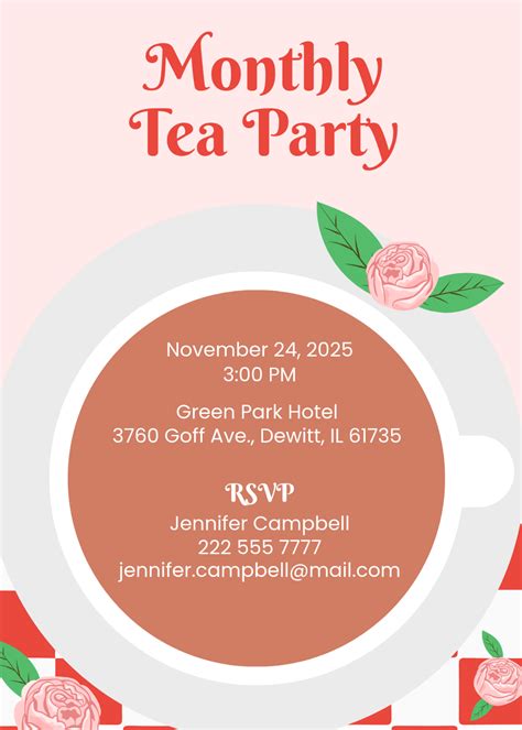 Tea Part Invitation Blank Tea Party Invitation Templates (Free)