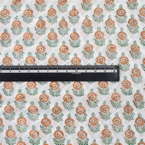 Buy Booti Floral Design Hand Block Print Cotton Fabric – Dmaasa