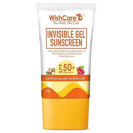 WishCare Invisible Gel Sunscreen SPF 50+ PA++++ - Ultra Light Weight ...