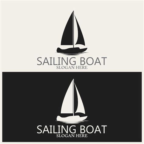 Logo de bateau à voile et modèle vectoriel | Vecteur Premium