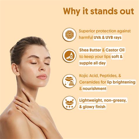 Lip Glowy Balm With SPF 50 PA+++ For Lip Brightening & Protection - 5g ...