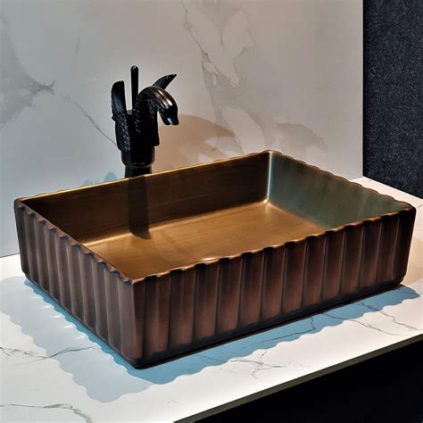 B Backline Ceramic Table Top, Counter Top Wash Basin 19 X 14 X 5 Inch