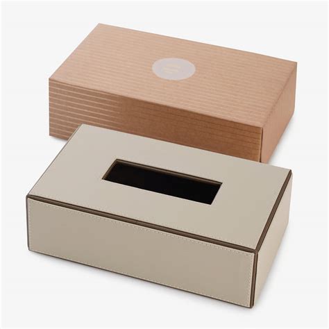 Shop Beige Faux Leather Tissue Box With Cover - at Best Price Online in ...