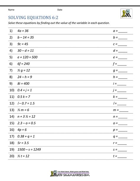 Rezultat imagine pentru Math Equations Worksheet
