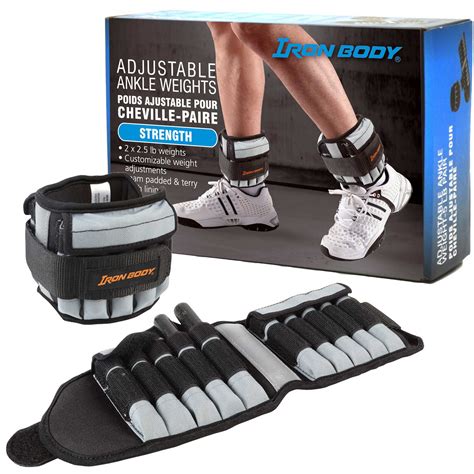 Deluxe Adjustable Ankle Weights, Available in 5 lb. (2 x 2.5 lb.) or 1