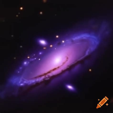 Make a purple galaxy with 3 shining stars on Craiyon