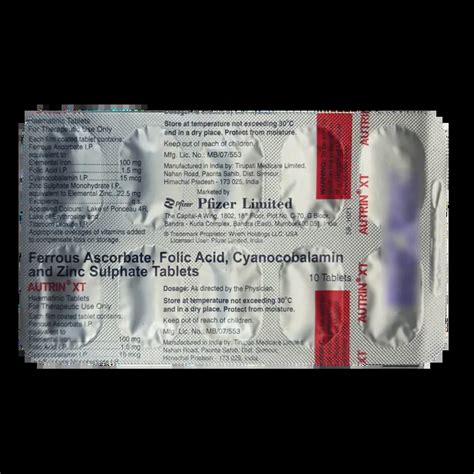 AUTRIN XT TABLET 10'S : View Price, Combination and Alternatives | Medkart