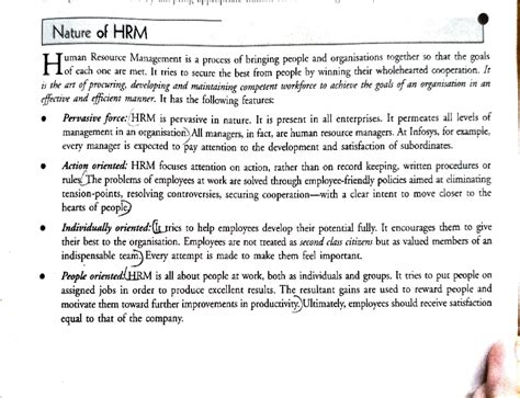 Hrm chapter one - Nature of HRM H uman Resource Management is a process ...