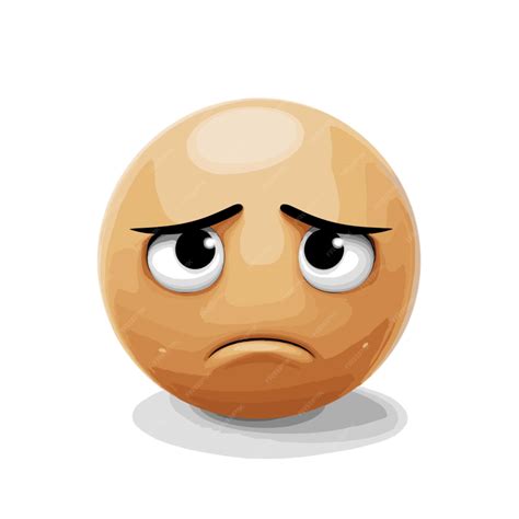 Premium Vector | Sad but relieved face emoji on white background