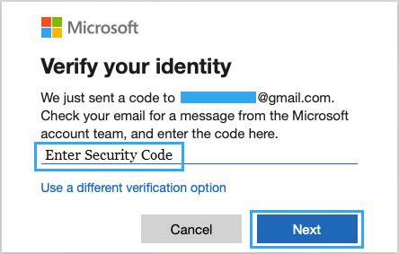 Image result for Microsoft Account Security Code