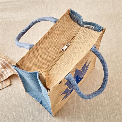 Buy Livia Zest Jute Just Breathe Print Lunch Bag from Home Centre at ...