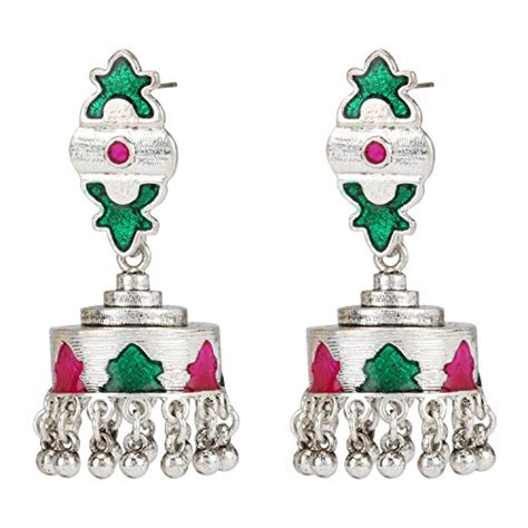 Stylepotion Rajasthani Oxidised German Silver Plated Meenakari Alloy ...