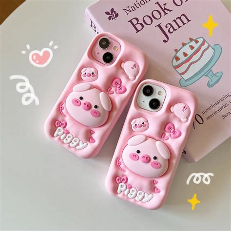 Piggy 3D Cute Case with Pop Holder | Fun Phone Cover – Demoda
