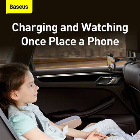 Baseus Car Headrest Phone Holder With Built-In 15 W Qi Wireless Charge ...