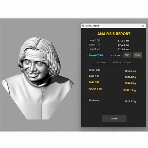 APJ Abdul Kalam 3D Model Pendant STL File