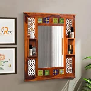 Buy MR ARTS Sheesham Wood Dressing Mirror for Bedroom Full Length with ...