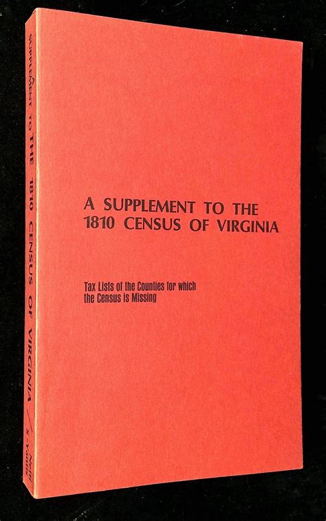 A Supplement to the 1810 Census of Virginia: Tax Lists of the Counties for Which the Census is ...