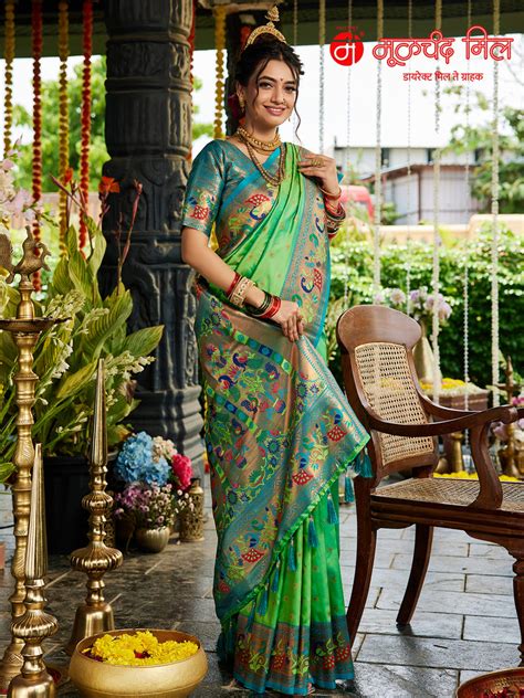Soft Silk Peacock Paithani – Moolchand Mill Pvt Ltd
