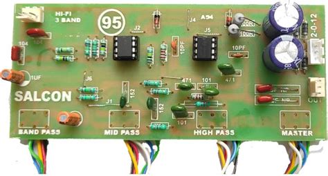 Salcon Electronics 4 Tone Dual NE5532ic Bass, Treble, Mid Pre amp board ...