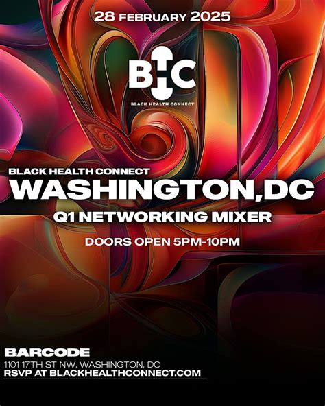 Black Health Connect: DC - Q1 2025 MIXER, Barcode, Washington, 28 ...