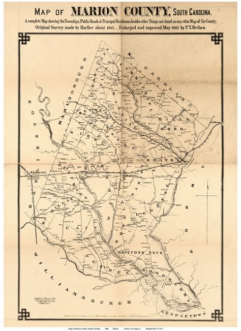 Marion County 1882a South Carolina - Old Map Reprint - OLD MAPS
