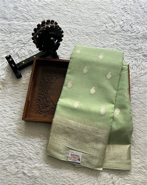 Silk kota Saree Light Green color Complemented with a Zari Border ...