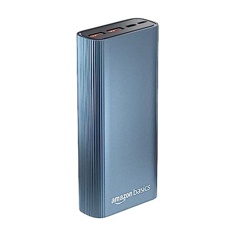 Amazon Basics 20000mAh 22.5W Lithium-Polymer Metal Power Bank | Dual ...