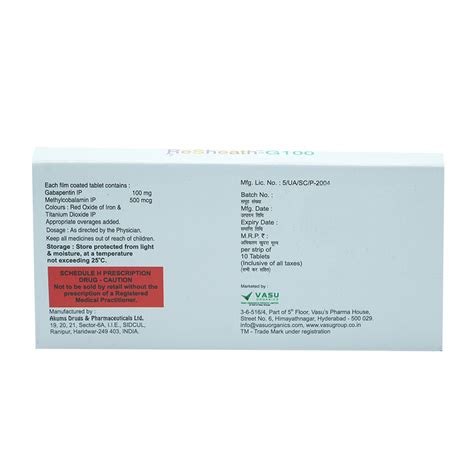 Resheath-G 100/500Mcg Tablet 10'S Price, Uses, Side Effects ...