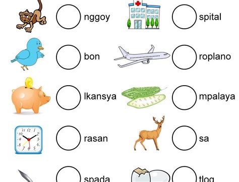 Image result for Tagalog Words Worksheet