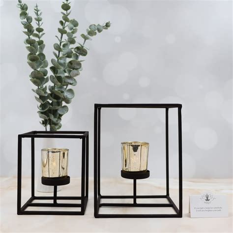 Buy HOSLEY Set of 2 Glass T-Light Candle Holder with Stands from Hosley ...