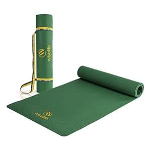 WiseLife Classic ECO TPE 6 MM Yoga Mat with Yoga Strap for Men & Women ...
