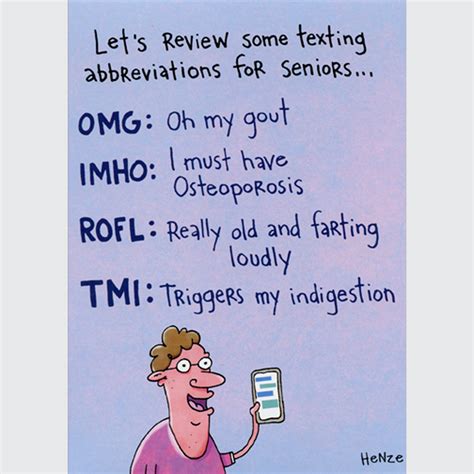 Texting Abbreviations for Seniors Funny / Humorous Getting Older Birthday Card | PaperCards.com