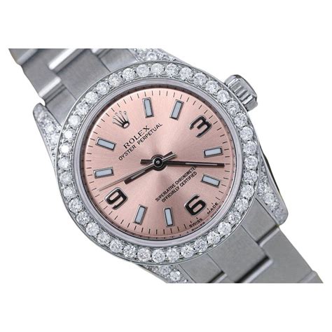 Rolex Oyster Perpetual Date Just Women's Stainless Steel Diamond Ladies ...