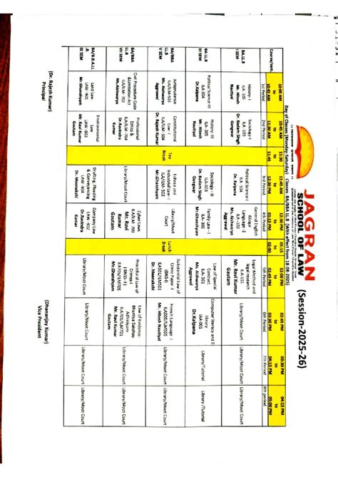 LL.B & BBA.LL.B Class Schedule for Vth, VIIth & IXth Sem 2025-26 - Studocu